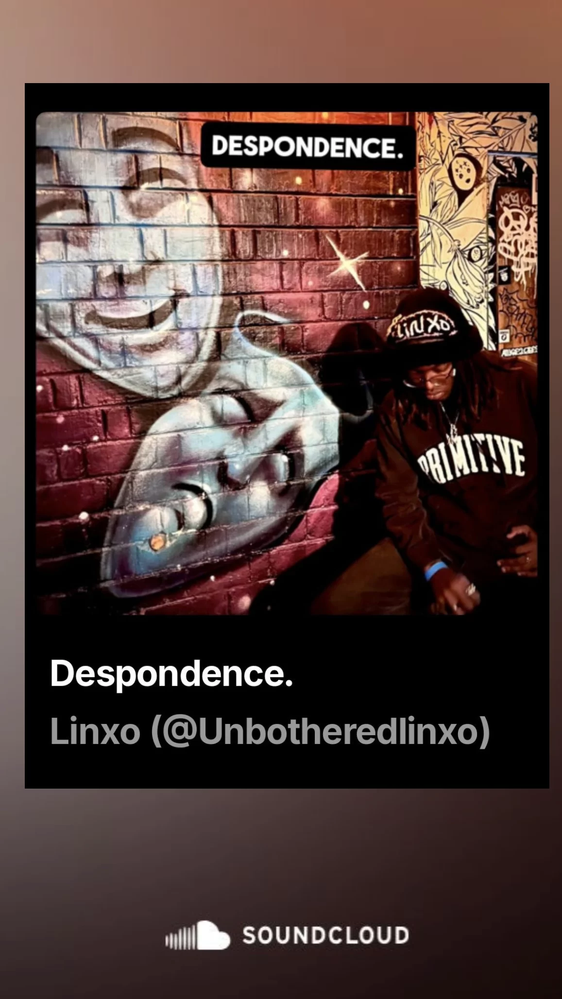 Pictured is NeNe's brother, Linxo. The picture is his cover art for his song "Despondence." Linxo's song is a beautiful, poetic outlet for his complex emotions surrounding the death of his father. 